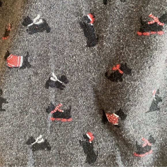 Karen Scott Turtleneck Shirt Woman Medium Gray Scotty Dog Long Sleeve Holiday 90 - Picture 6 of 12